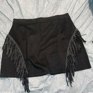 High waisted western inspired black skirt